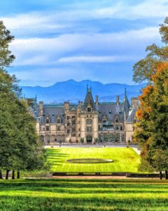 sunset views of Biltmore home